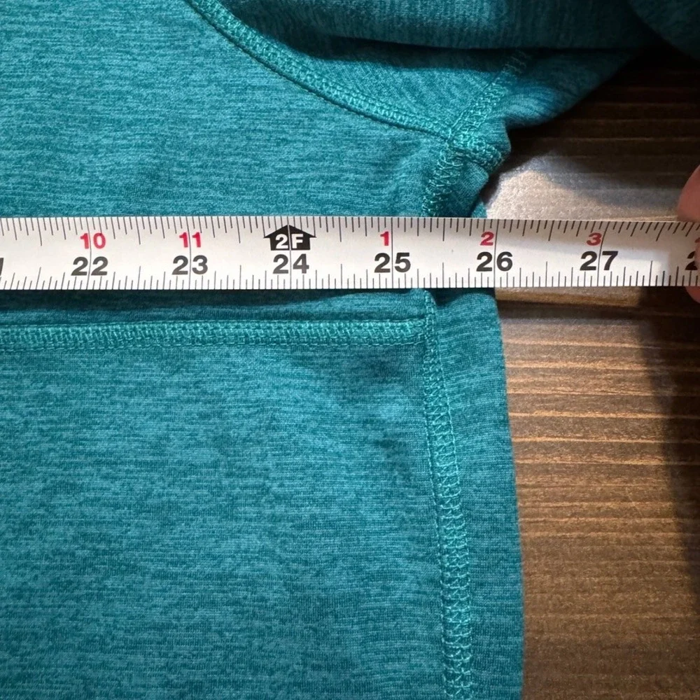 The North Face Fleece Sweater Mens 2XL Green Blue 1/4 Zip Pocket Mock Neck